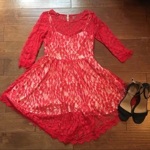 Red Lace Free People Dress